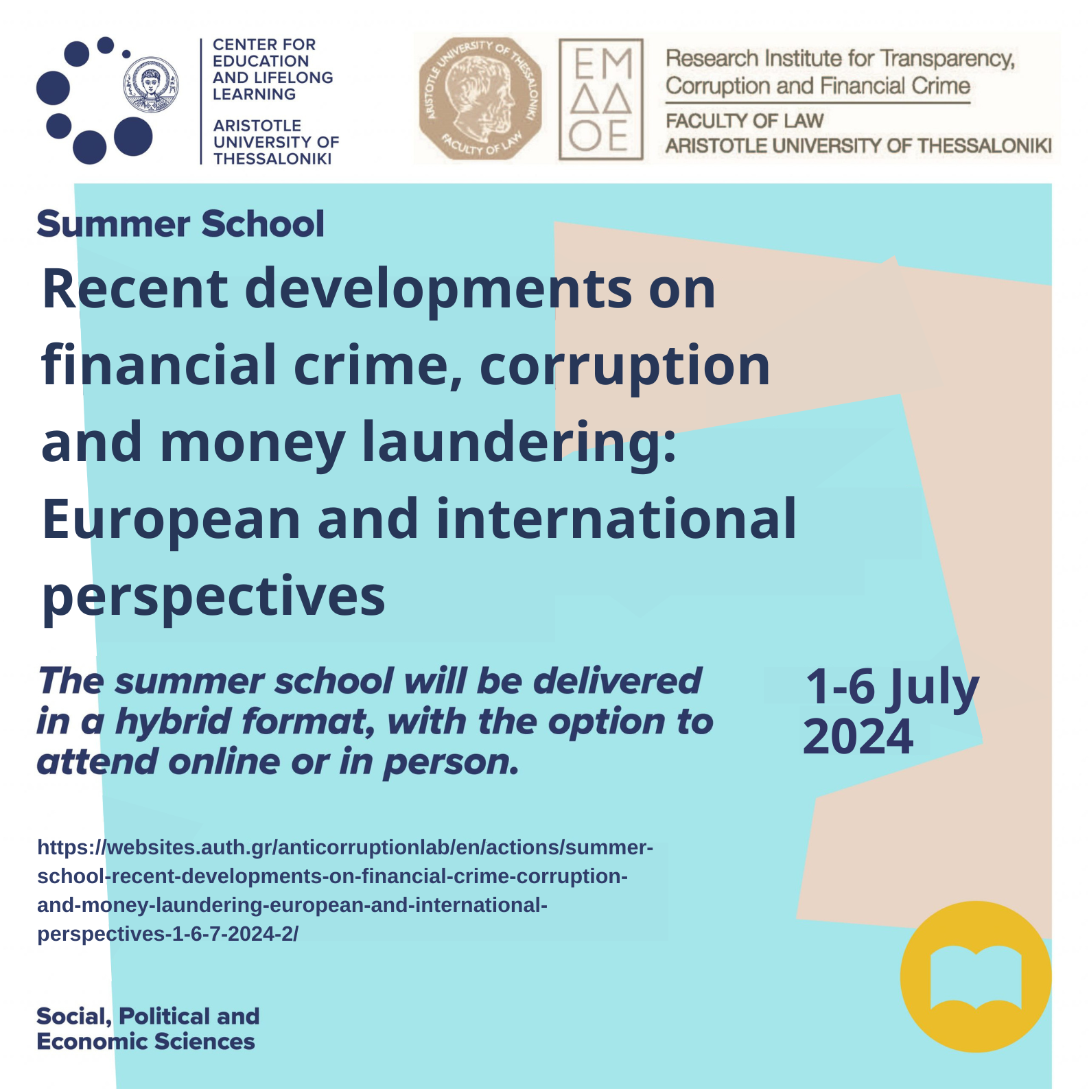 Summer school “Recent developments on financial crime, corruption and money laundering: European and international perspectives”, 1-6/7/2024