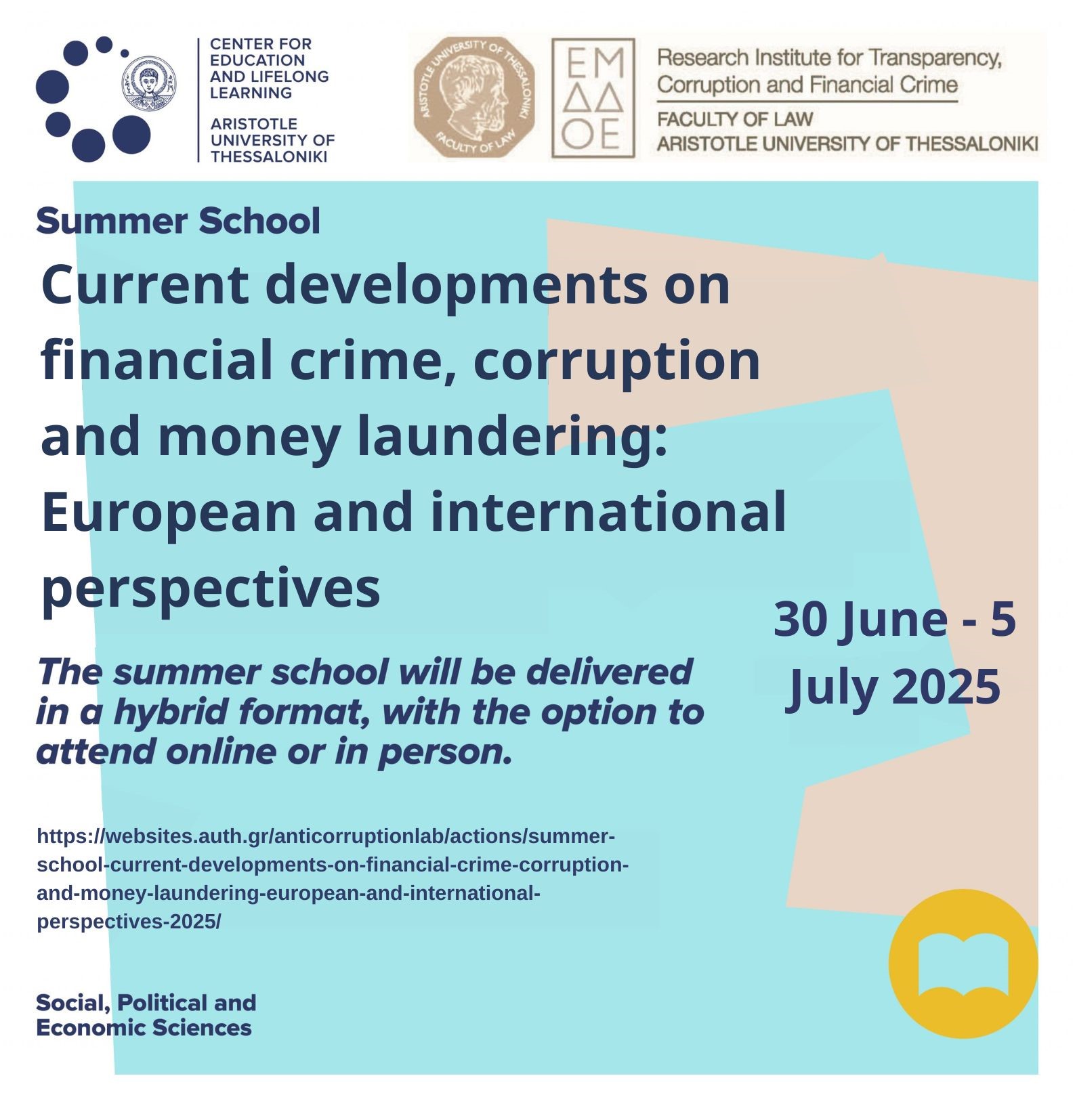 Summer school “Current developments on financial crime, corruption and money laundering: European and international perspectives”, 30/6-5/7/2025